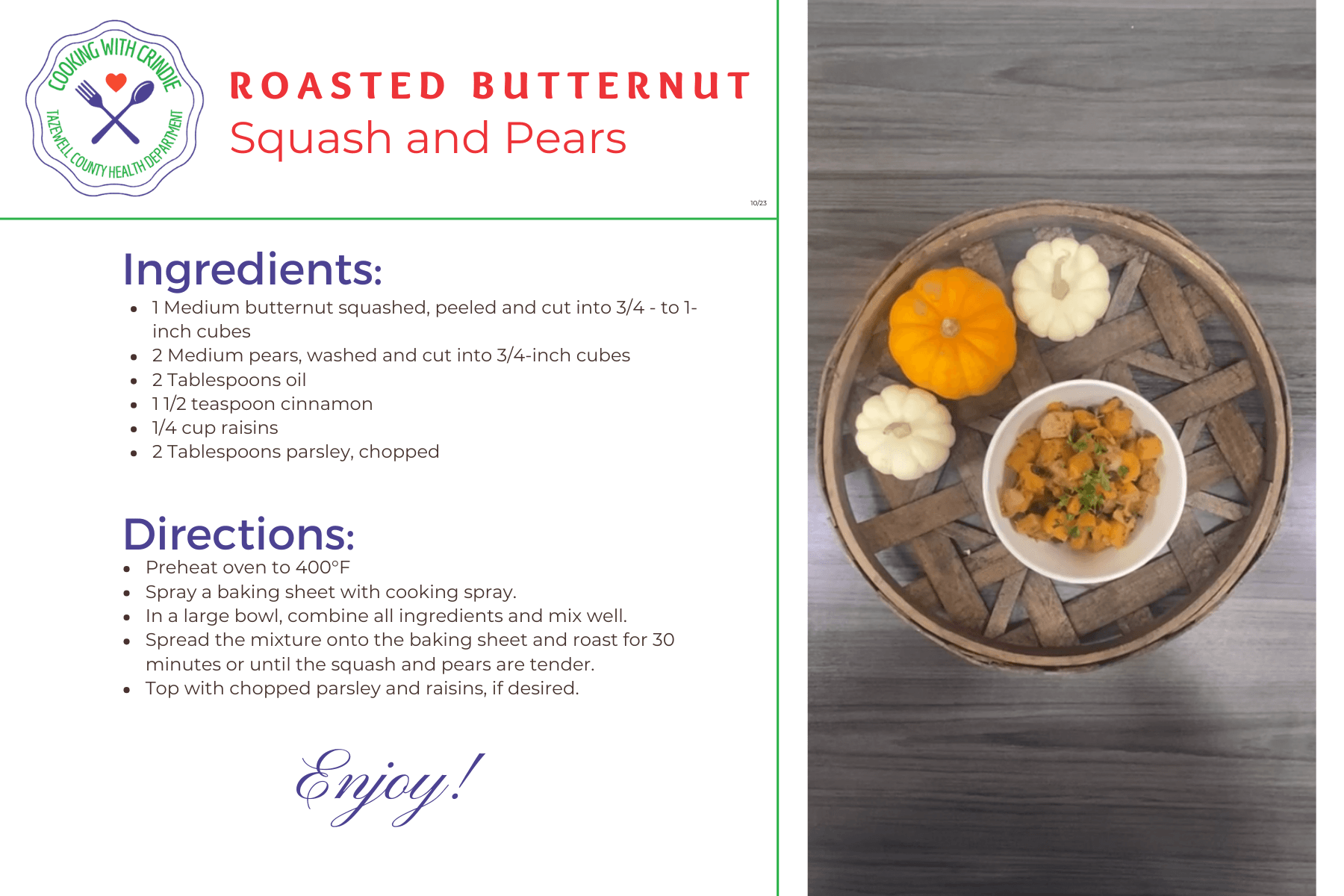 CWC - Roasted Butternut Squash _ Pears - Recipe Card